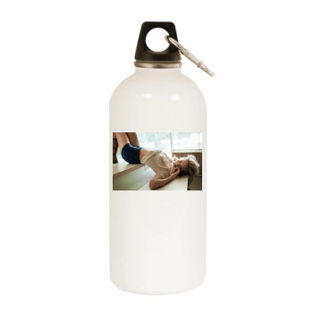 Charlize Theron White Water Bottle With Carabiner