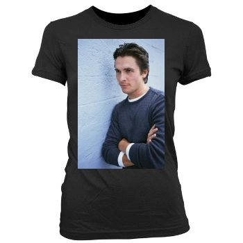 Christian Bale Women's Junior Cut Crewneck T-Shirt