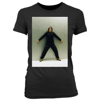 Christian Bale Women's Junior Cut Crewneck T-Shirt