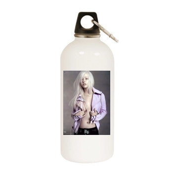 Christina Aguilera White Water Bottle With Carabiner