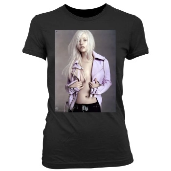 Christina Aguilera Women's Junior Cut Crewneck T-Shirt