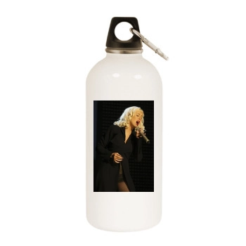 Christina Aguilera White Water Bottle With Carabiner