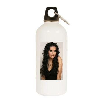 Christina Aguilera White Water Bottle With Carabiner