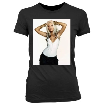 Christina Aguilera Women's Junior Cut Crewneck T-Shirt