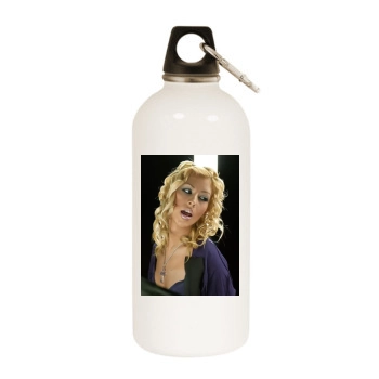 Christina Aguilera White Water Bottle With Carabiner