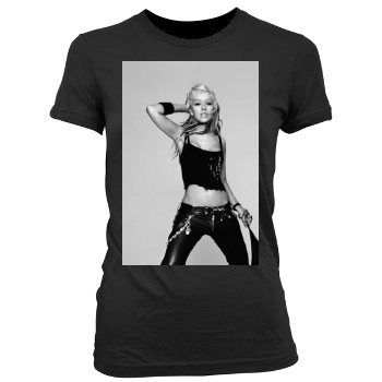 Christina Aguilera Women's Junior Cut Crewneck T-Shirt