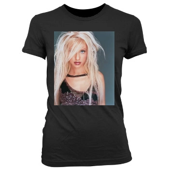 Christina Aguilera Women's Junior Cut Crewneck T-Shirt