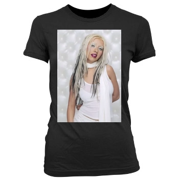 Christina Aguilera Women's Junior Cut Crewneck T-Shirt