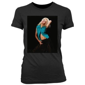 Christina Aguilera Women's Junior Cut Crewneck T-Shirt