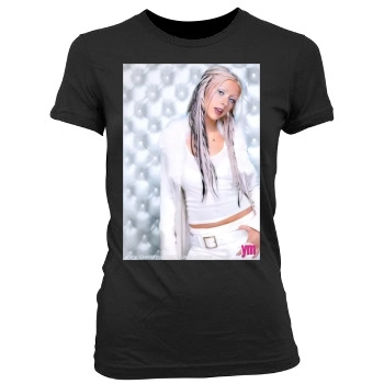 Christina Aguilera Women's Junior Cut Crewneck T-Shirt