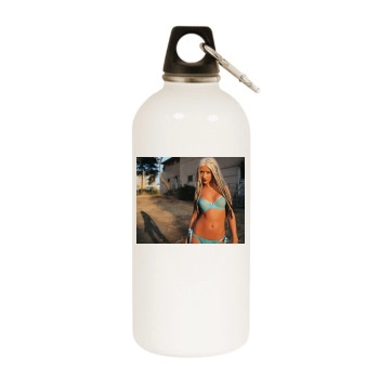 Christina Aguilera White Water Bottle With Carabiner