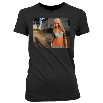 Christina Aguilera Women's Junior Cut Crewneck T-Shirt