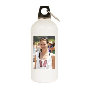 Christy Turlington White Water Bottle With Carabiner