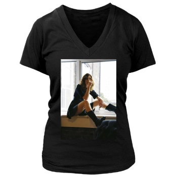 Keira Knightley Women's Deep V-Neck TShirt