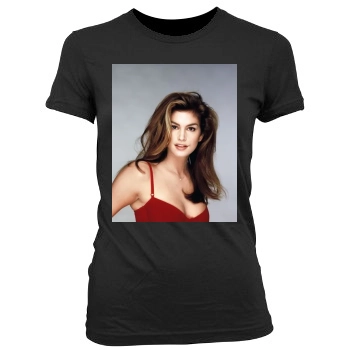 Cindy Crawford Women's Junior Cut Crewneck T-Shirt