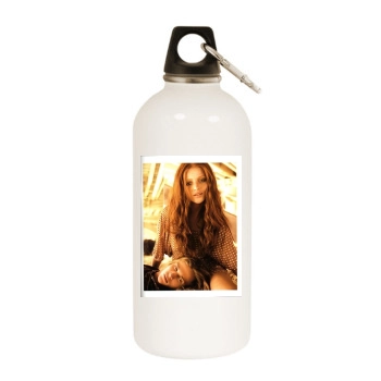 Cintia Dicker White Water Bottle With Carabiner