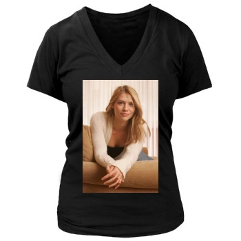 Claire Danes Women's Deep V-Neck TShirt