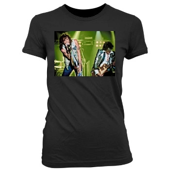 Aerosmith Women's Junior Cut Crewneck T-Shirt