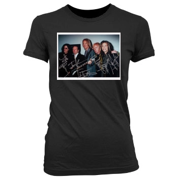 Aerosmith Women's Junior Cut Crewneck T-Shirt