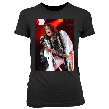 Aerosmith Women's Junior Cut Crewneck T-Shirt