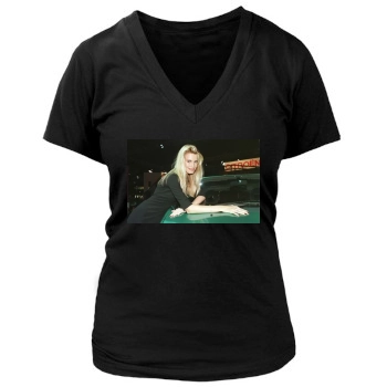 Claudia Schiffer Women's Deep V-Neck TShirt