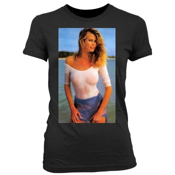 Claudia Schiffer Women's Junior Cut Crewneck T-Shirt