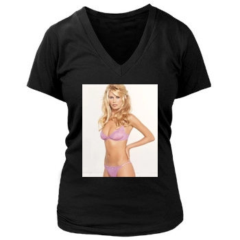 Claudia Schiffer Women's Deep V-Neck TShirt