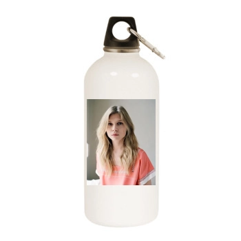 Clemence Poesy White Water Bottle With Carabiner