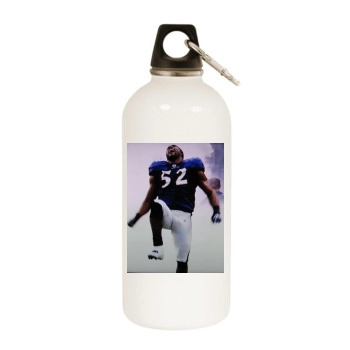 Baltimore Ravens White Water Bottle With Carabiner