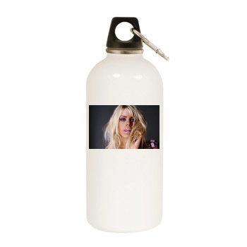 Billie Piper White Water Bottle With Carabiner