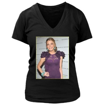 Blake Lively Women's Deep V-Neck TShirt