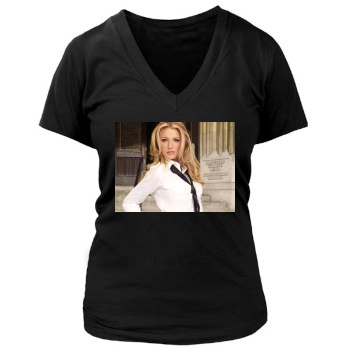 Blake Lively Women's Deep V-Neck TShirt