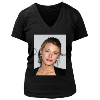 Blake Lively Women's Deep V-Neck TShirt