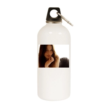 Carla Bruni White Water Bottle With Carabiner