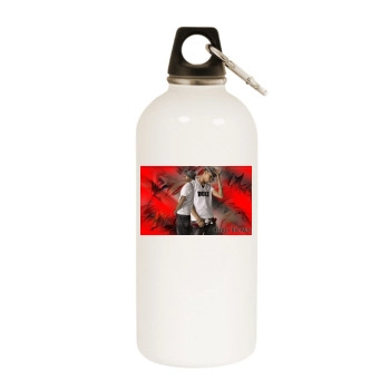 Chris Brown White Water Bottle With Carabiner