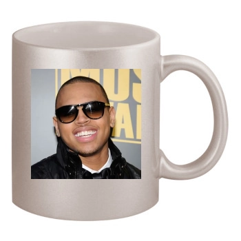 Chris Brown 11oz Metallic Silver Mug