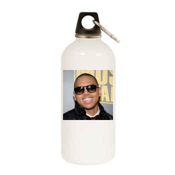 Chris Brown White Water Bottle With Carabiner