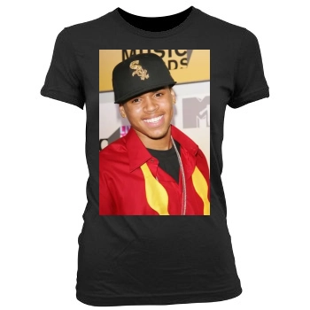 Chris Brown Women's Junior Cut Crewneck T-Shirt