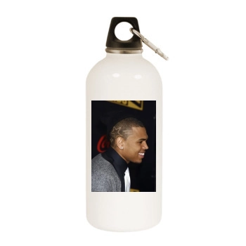 Chris Brown White Water Bottle With Carabiner