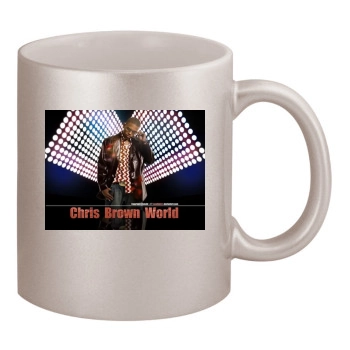Chris Brown 11oz Metallic Silver Mug