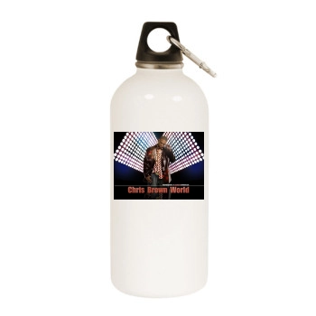 Chris Brown White Water Bottle With Carabiner