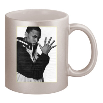 Chris Brown 11oz Metallic Silver Mug