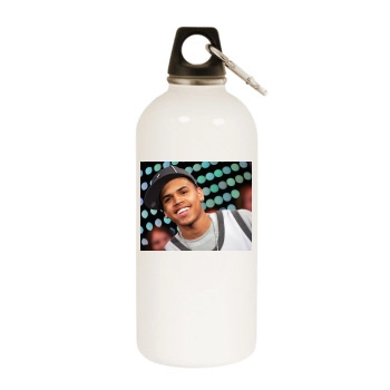 Chris Brown White Water Bottle With Carabiner