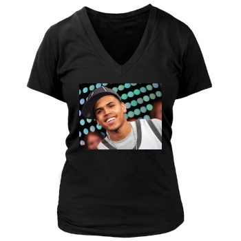 Chris Brown Women's Deep V-Neck TShirt