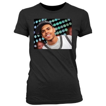 Chris Brown Women's Junior Cut Crewneck T-Shirt