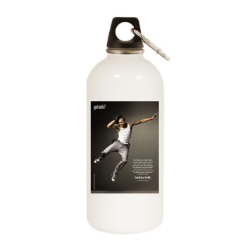 Chris Brown White Water Bottle With Carabiner