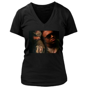 Chris Brown Women's Deep V-Neck TShirt