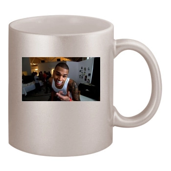 Chris Brown 11oz Metallic Silver Mug