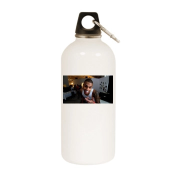 Chris Brown White Water Bottle With Carabiner