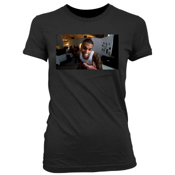 Chris Brown Women's Junior Cut Crewneck T-Shirt